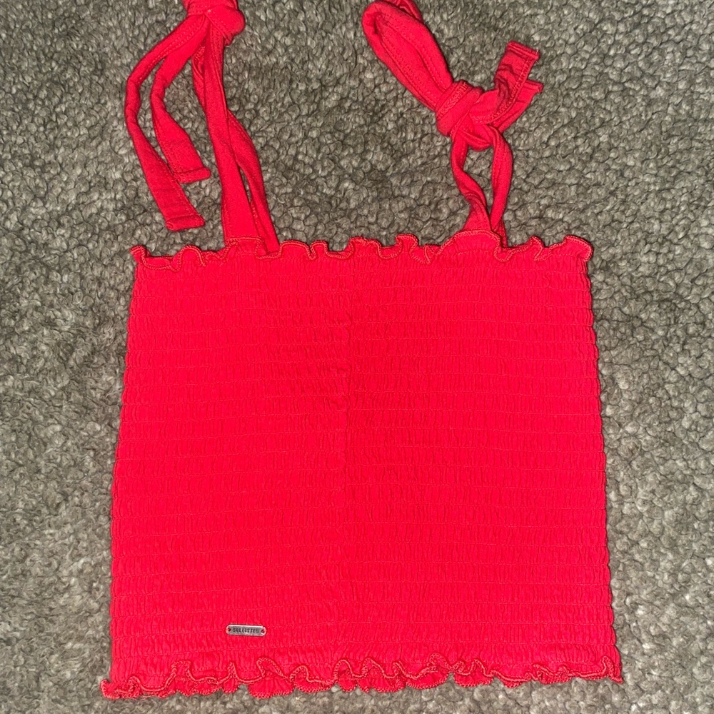 Bright Red - Waffled Crop Top